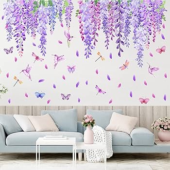 Floral Plants Flowers Butterfly Wall Sticker Art Decal Home Decoration New Podazz size 60x90 xl8167