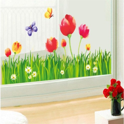 Wall sticker Wall Size 60x90 Tulip Green Grass AY9128