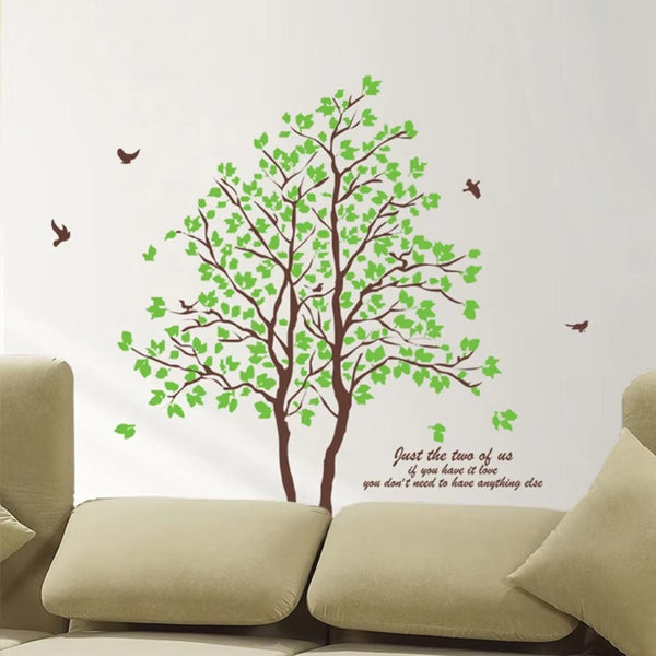 Green Trees and Birds Living Room Home Decoration Wall Stickers on the Wall ay698b Size: 60x90