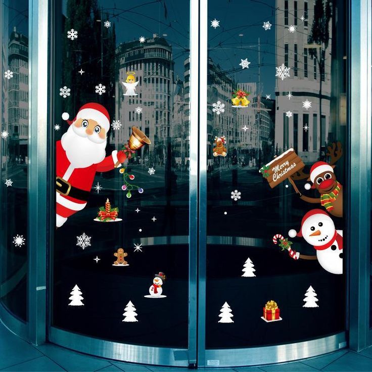 Miico SK9241 Christmas Sticker Cartoon Santa Claus Pattern Wall Stickers Removable For Room Decoration