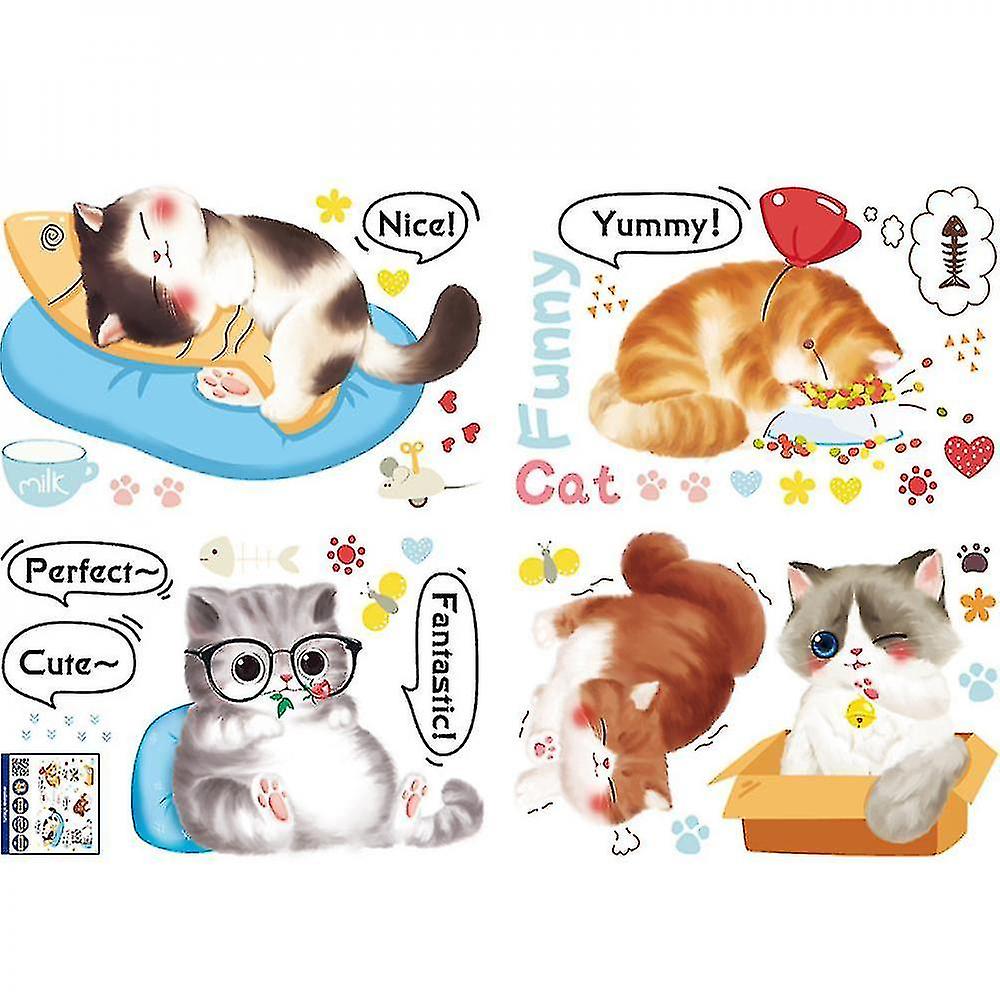 Home decor decals cute cats wall stickers decals home background de...ht94006