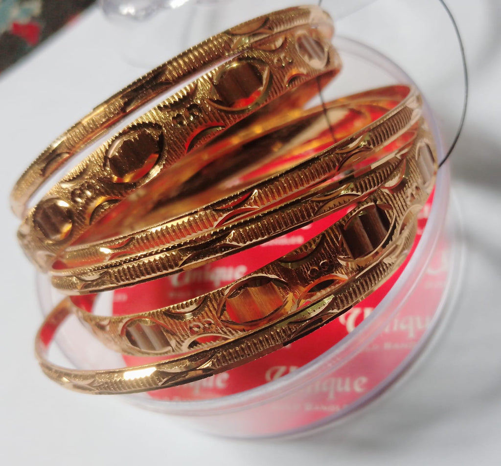 Gold Plated 4 pcs designer Bangle bl24gde4b-d