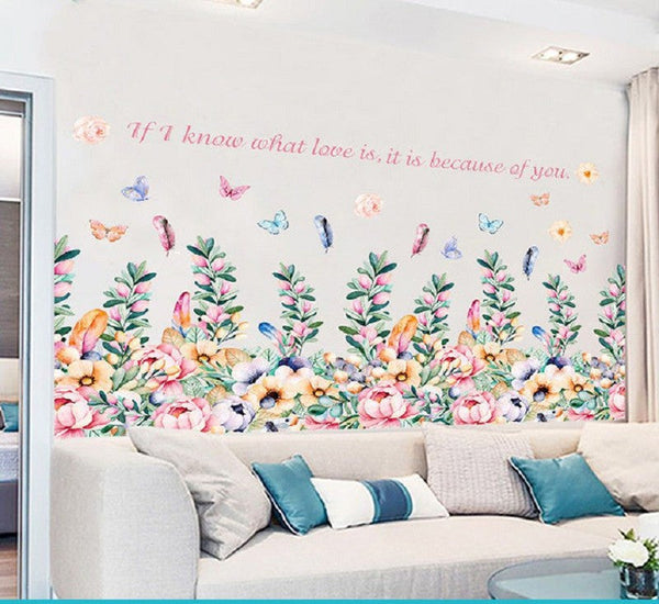 Colorful Flower Garden Wall Decal size 50x70 sk7179