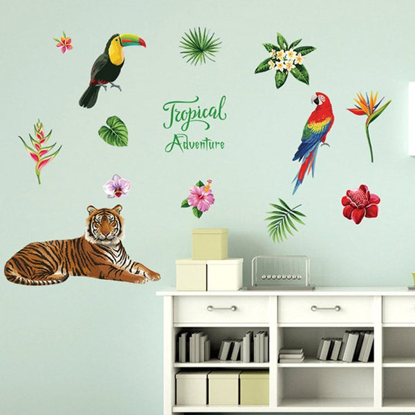 Tropical Forest Wall Floor Stickers for Home, Bedroom, Backdrop, Business Decoration size 50x70 sk7172