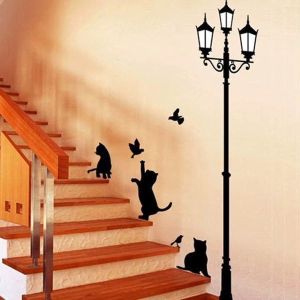 Cat Decals Removable Sticker Decoration Wall Decal Cats Kitten Generic PVC Cat Print Home Living Room Self Adhesive Wall Sticker LD833 Size: 30x60