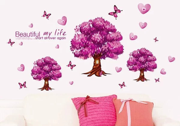 ay9228 wall sticker wall trans PURPLE TREE wall sticker