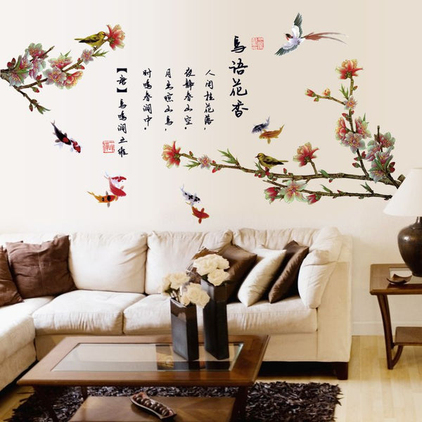 TANYANG Custom Mural Traditional Chinese Peony Painting Tv Sofa Background Wallpaper Living Room Decoration