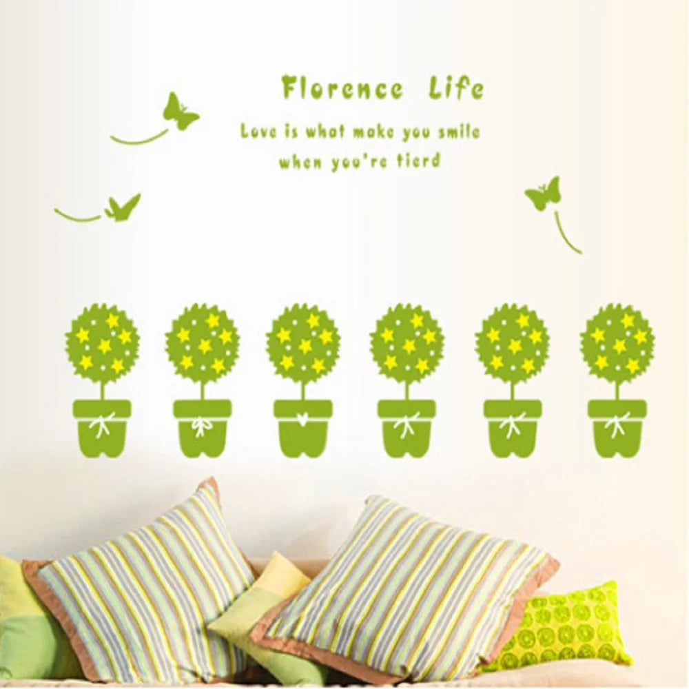 Ay7144 PVC Decorations with Novel Transparent Plant Designs for Living Rooms