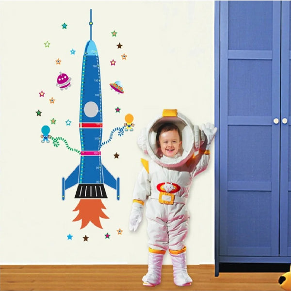 Animal World Rocket Cartoon Children's Bedroom Background Decorate Wall Stickers