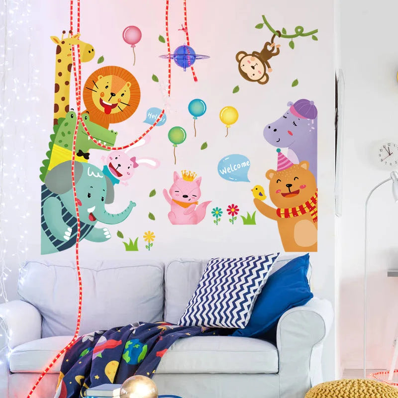 Sk9323 Cartoon Animal Wall Sticker