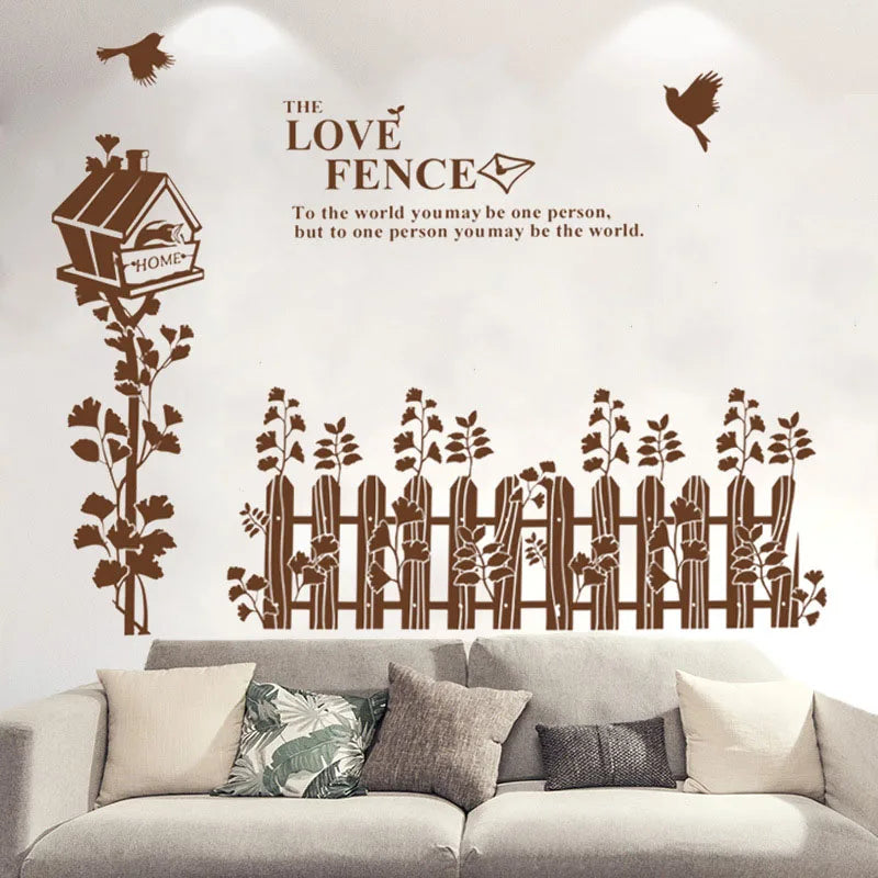 Bird's nest fence bedroom living room sofa background decoration beautification self-adhesive wall stickers