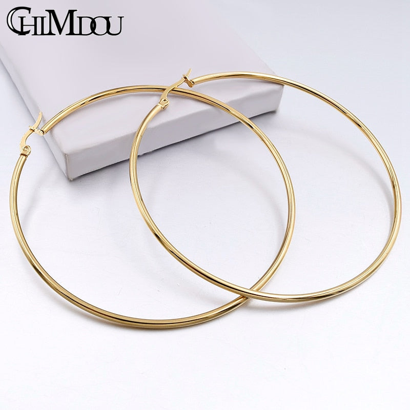 Golden/ Women Small Medium Large Big Circle Hoop Earrings Statement Ear Ring Fashion Jewelry Gift Nightclub DJ 2020 egsmgrgc2b-1