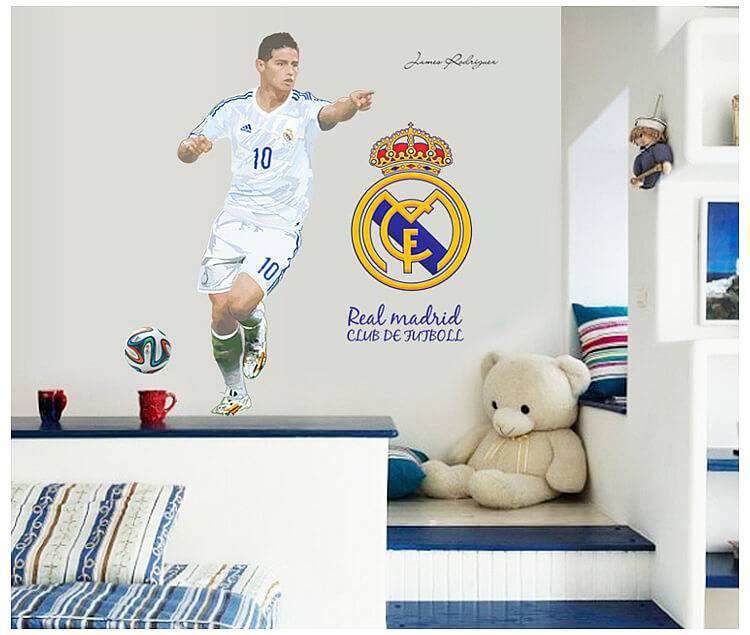 Famous soccer player James Rodriguez wall sticker (Finished size on wall - 95(w) X 110(h) cm) Self Adhesive Sticker