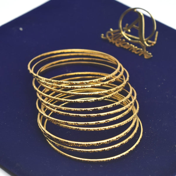 Golden Trendy Women Bangles 12 Pcs bl24gde1f-1