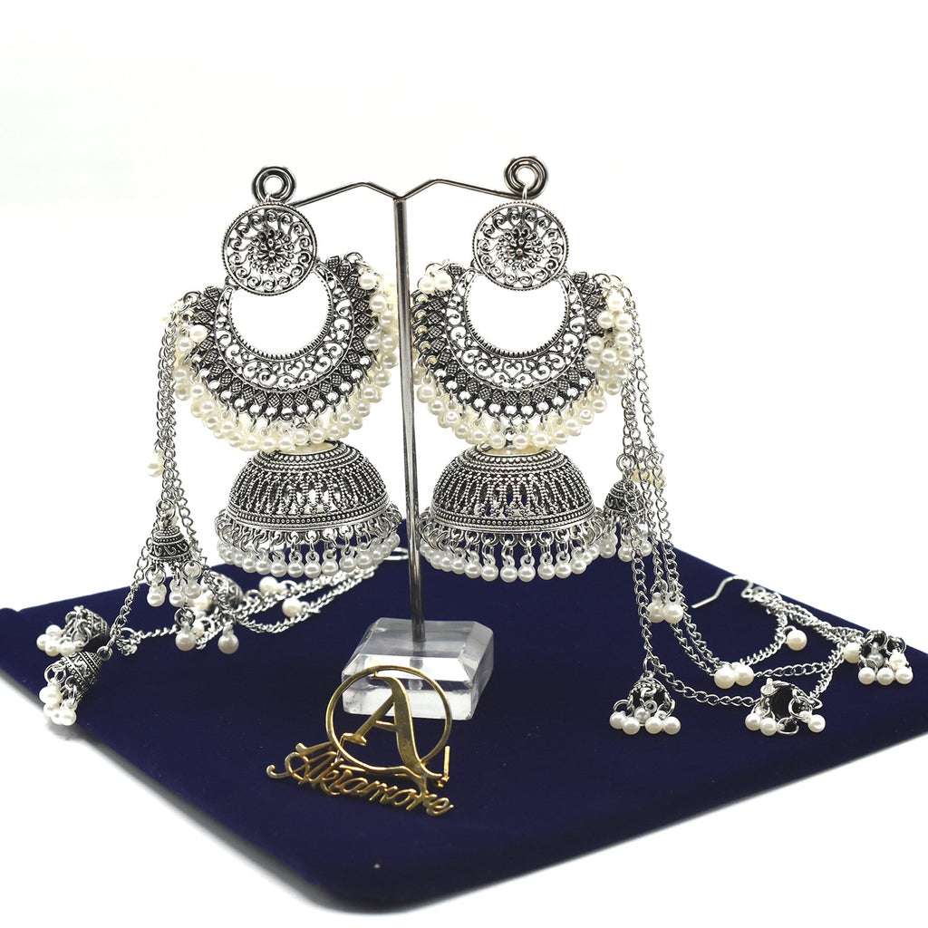 antique gold silver sahara jhumki