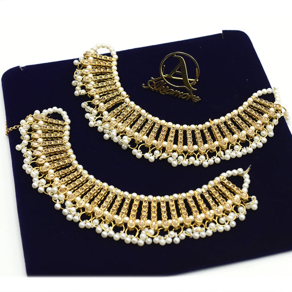 three line nagina pearl payal for women plfrpwa3e-f
