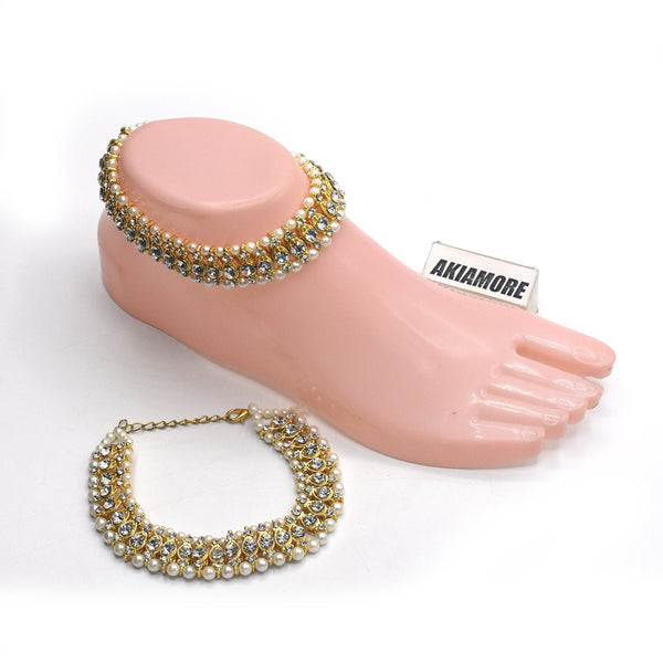 Women Fashion Golden Anklets Bracelet Lady Foot Pearl Alloy Vintage Ankle Anklets for Women Foot Jewelry plfrpda3a-6