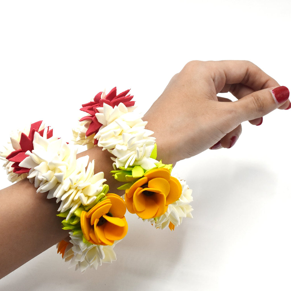 Artificial Gajra Flower Kangan Bangles.  knfrode3c-b