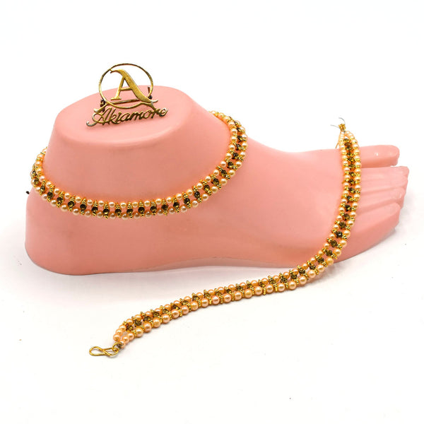gold plated alloy metal plain diamond payal plfrgda3h-2
