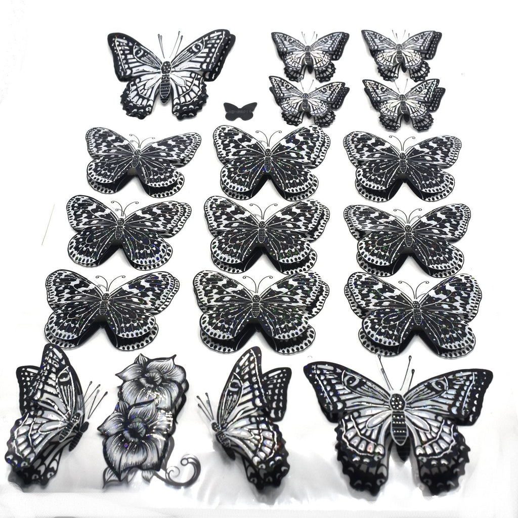 Room decor 3D black butterflies