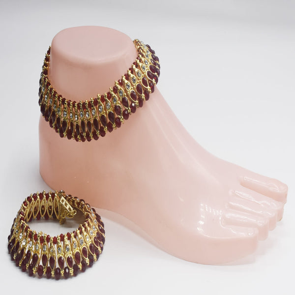 New Style Maroon Payal For Girls plfrmna2h-9