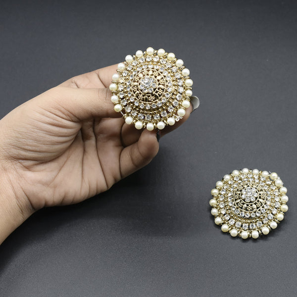 antique pearl circle shaped earring egfrpdb5a-1