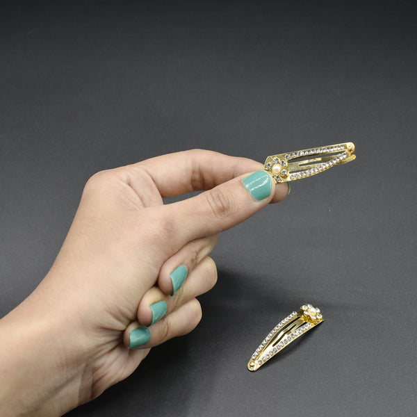 Golden Metal Hairpin Diamond Drip Fashion Concise Geometry Rhinestone Pince Cheveux Hair Clips for Women with Crystal Rhinestone cpfrgdc4f-1