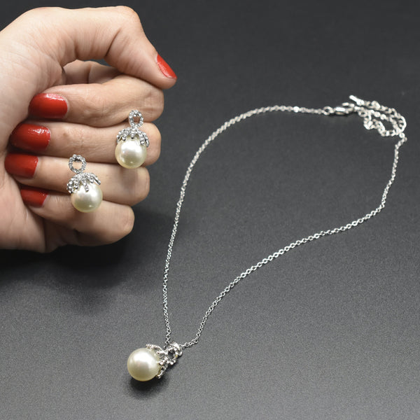 Bella Pearl Pendant Necklace and Earrings Set jtfrgda7j-5