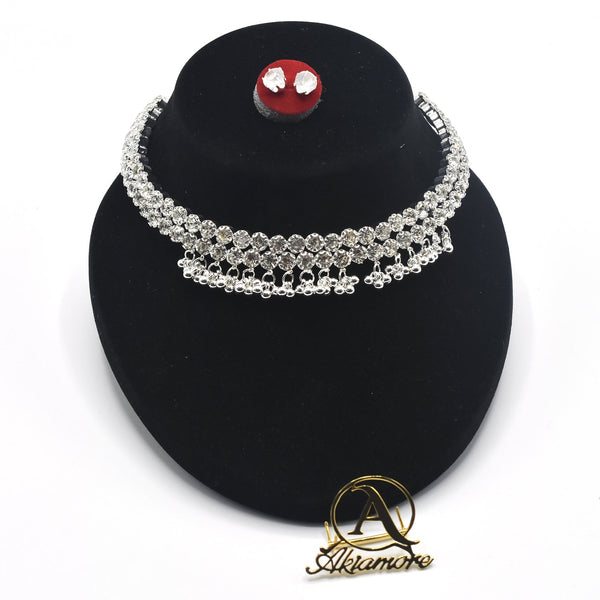 Hign quality Unique tyle crystal and pearl Bridal necklace and earrings jewelry set jtfrsna7k-1