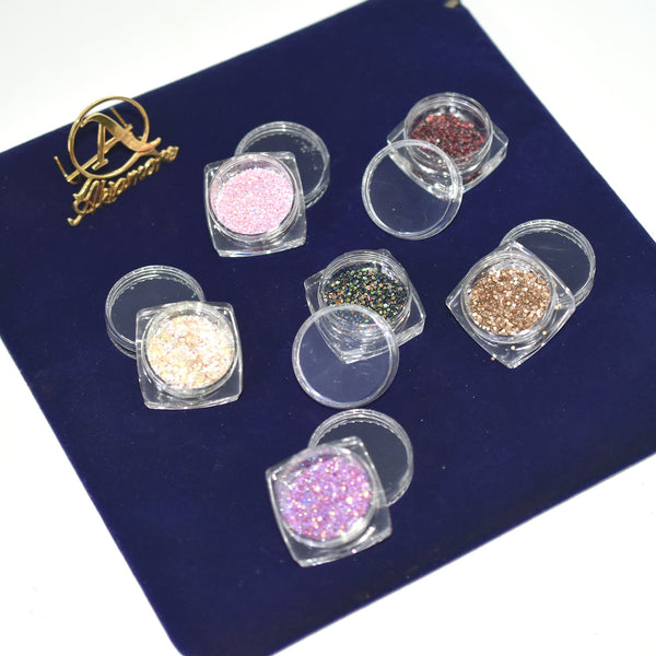 pack of 6  Hollow Studs Nail Art Rhinestone Multi Clear Flat Bottom Mixed Shape ntfrmir2j-1