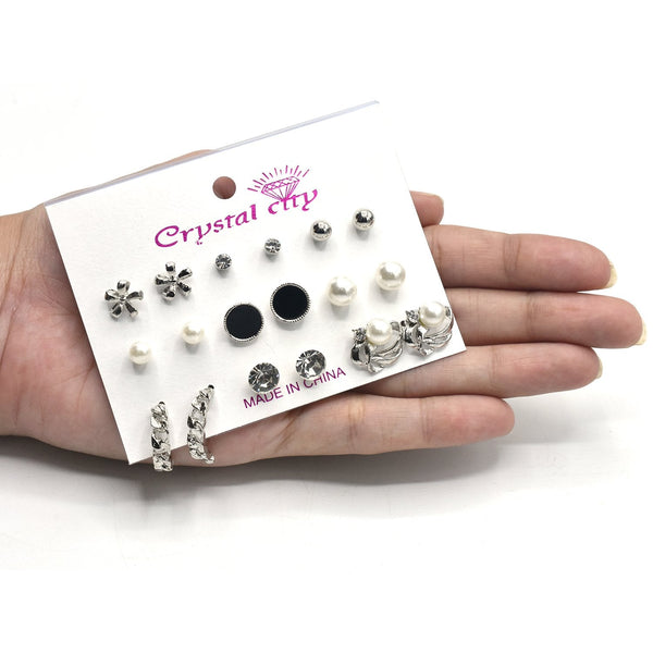 2020 new fashion women's jewelry girl birthday party ear studs mixed with 9 pairs /set luxury earrings egfrsrc1a-6