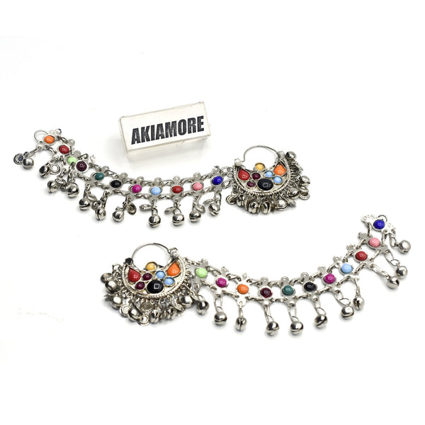 jhumar earrings in multicolor stone haleema jewellery egfrsrc2h-1