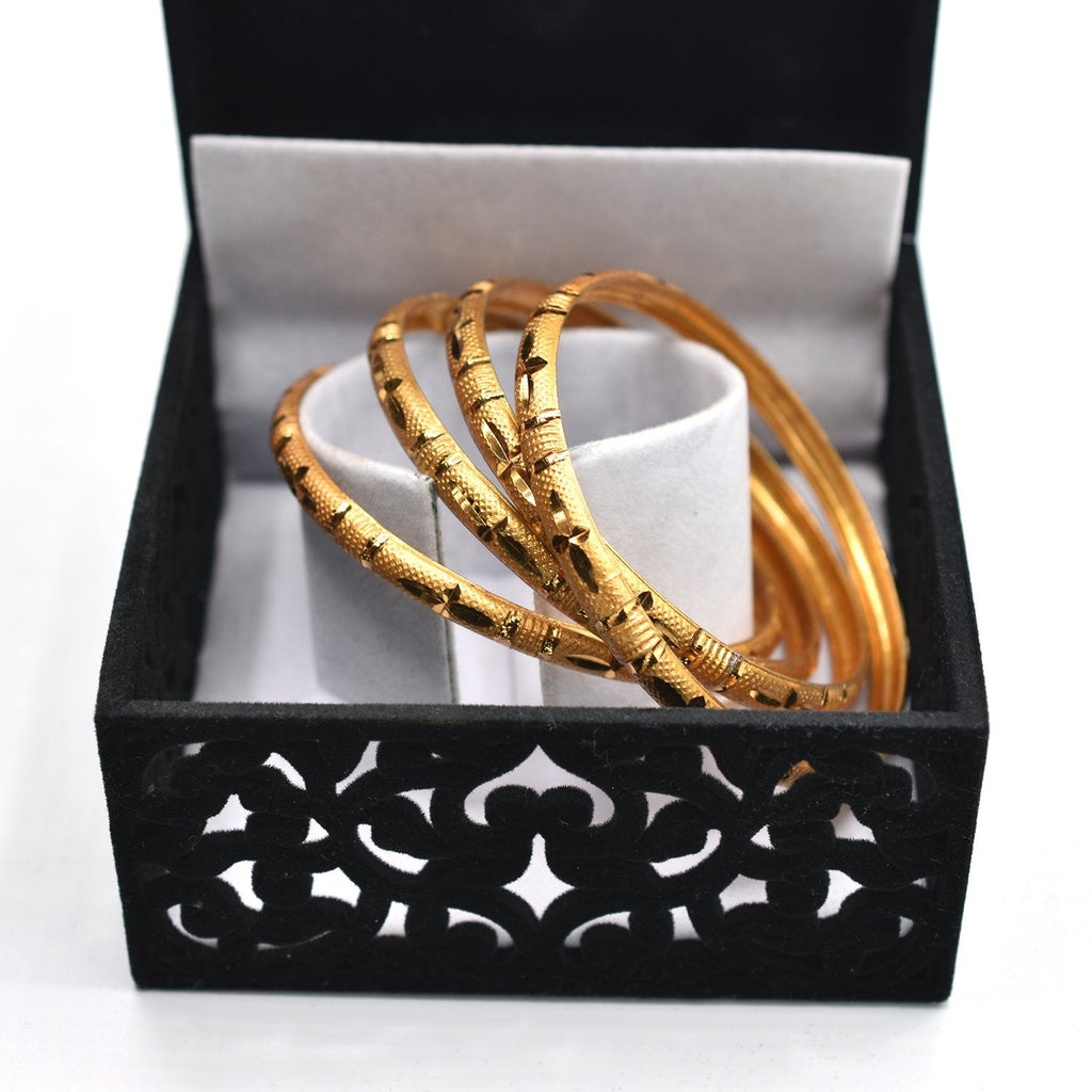 Pack of 4 - New Style Party Fashion Jewelry Indian Gold Plated Bangles for Women & Girls