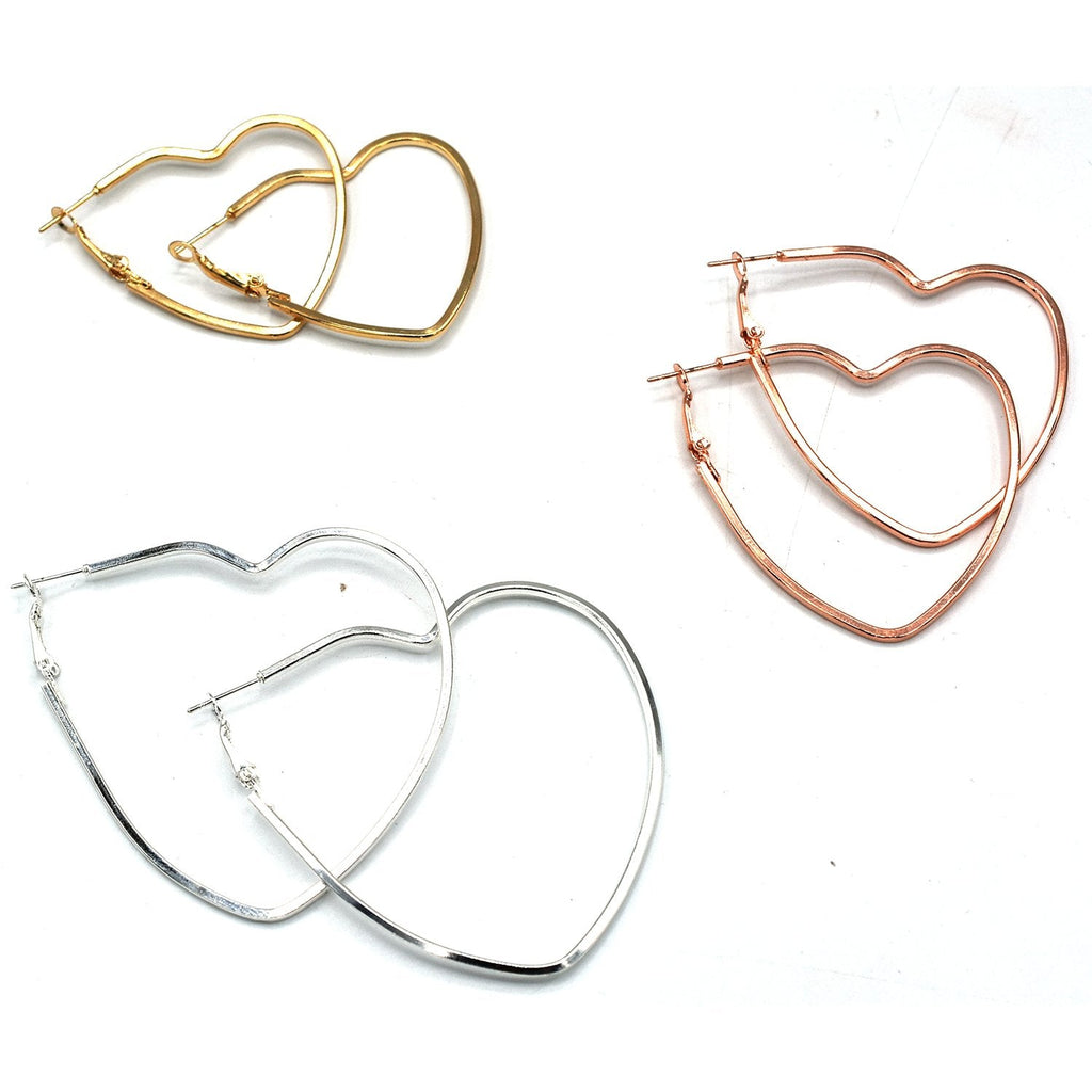 Fashion 3 Pair/Peach Heart Type Geometric Earrings Personality Earrings Jewelry Women's Simple Jewelry Pop Party Gifts egfrgdb4l-1