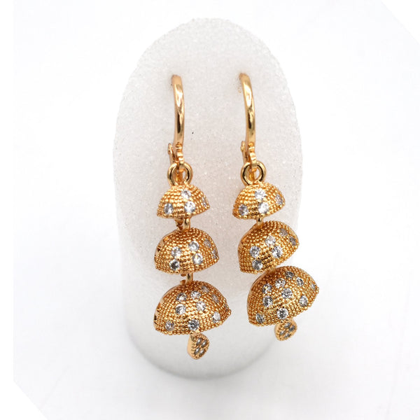 Golden Zircon Jhumki Stylish Earrings For Women egfrgdb2h-2
