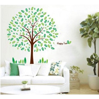 Waterproof Self Adhesive Happy Tree Pattern Removable Wall Sticker TV Background Wall Decal Tree Wall Sticker Ay955