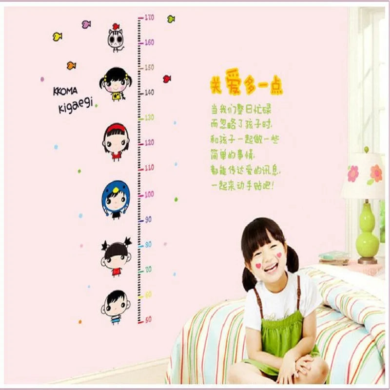 "Naughty child" Cartoon Kids Bedroom DIY Removable Wall Stickers AY636 Height Stickers Home Decor Mural Decal - AliExpress 15