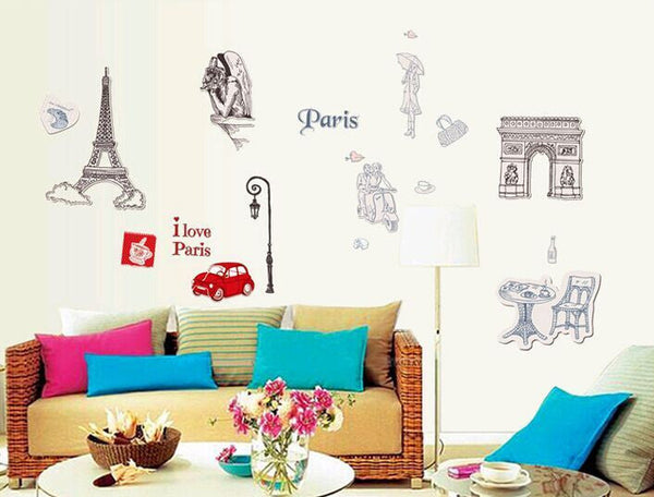 Wall Sticker I Love Paris PVC Wall Paper Removeable Wall Decor Ay9104