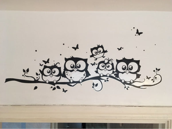 Aqm024  ANIMAL PRINT OWL WALL STICKERS *IN STOCK (SPECIAL PREBOOK)