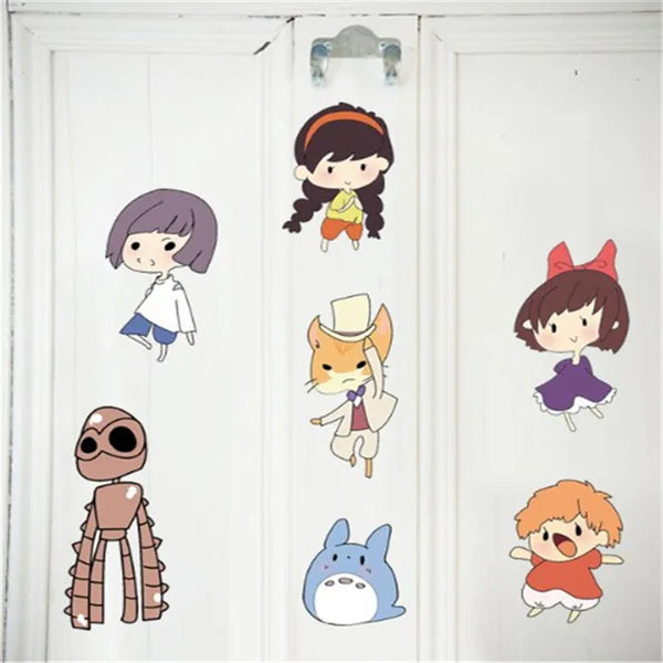 Hayao Miyazaki Animation Ghibli Totoro Wall Sticker Cartoon My Neighbor Totoro Wallpaper Kids Room Home Decor Anime Wall Art