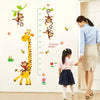 Height Measurement Growth Chart, Giraffe Monkey Printed Wall Sticker, Bedroom Self-adhesive Wallpaper for Kids -Sk9292