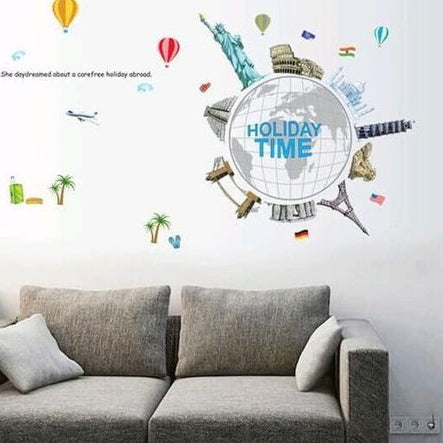 JM7260 Wrold Travel Vinyl wall sticker decal art Global Village bedroom Kids Room Wall Decor