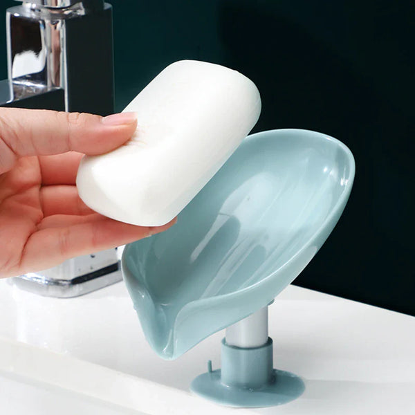 Leaf Shape Soap Box Drain Soap Holder Box Bathroom Shower Soap Holder sponge Storage Plate Tray Bathroom Supplies Bathroom Gadge  lshgyz2d-b