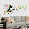 Loving heart Dandelion Girl wall stickers PVC Material Art wall poster for Living room bedroom kids room wall decoration sticker