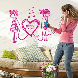 Wall Sticker Factory-Three Generations of Large Wall Stickers Wall Stickers Love Couple AY7109