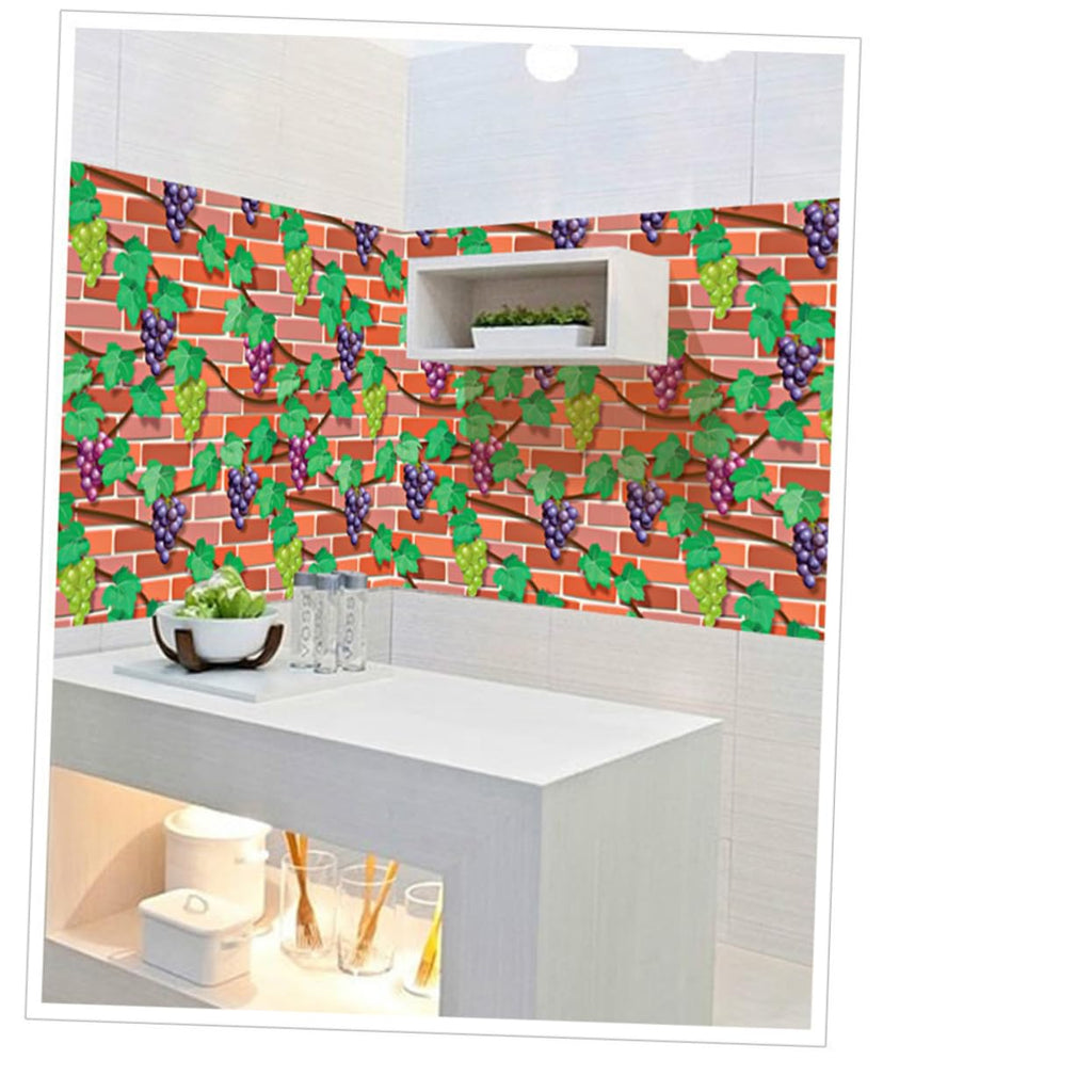 TBOP HOME Brick Wall Stickers Wallpaper For Home Decor (45 x 845 cm), (332 inche x 18 inche)-Grapes)