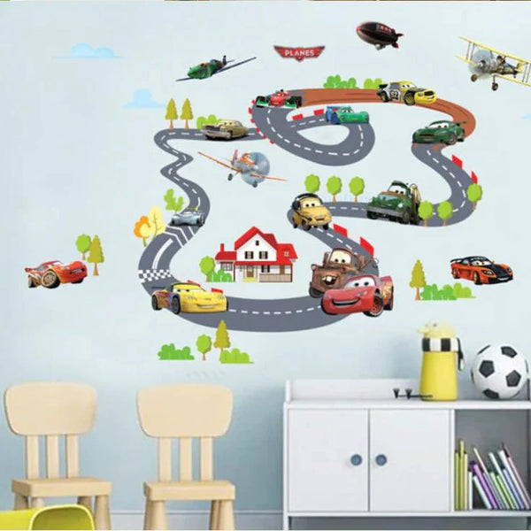 cars track Wallsticker wall sticker sticker dinding size 60x90 xy1160