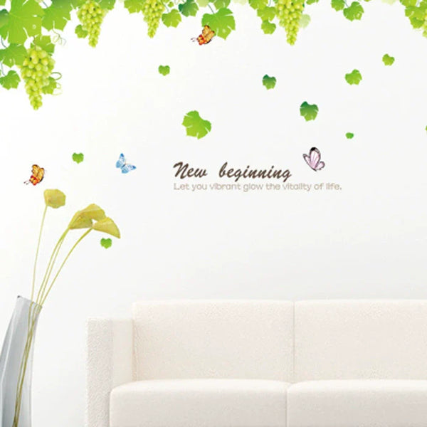 Zhonglan RemovABle Large Pastoral Style Grape Rattan Living Room Bedroom Tv Wall Sofa Background Wall Sticker size 60x90 am9005a