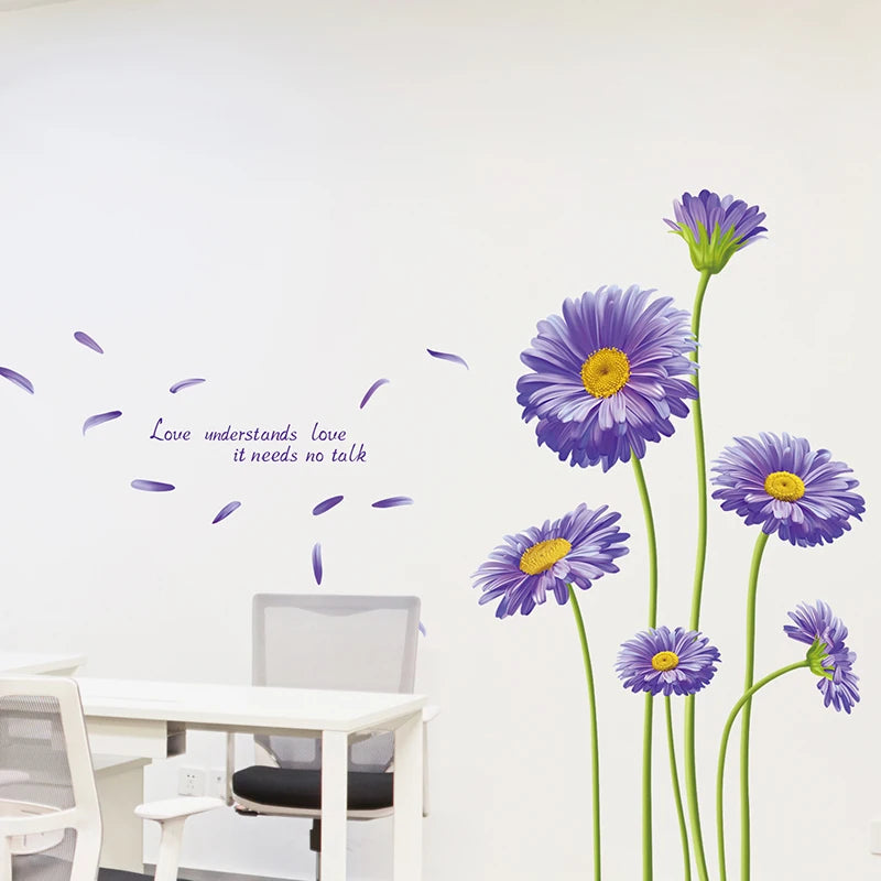 Purple Flower Plants Wall Sticker