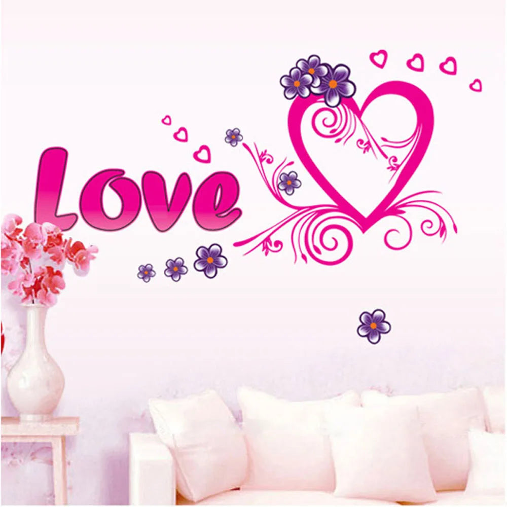 Romance De Moure Stickers Wallpaper Happy Valentine's Day Household Adornment To Wall Stickers Pvc Decoration Household Wallpape - Wall Stickers -